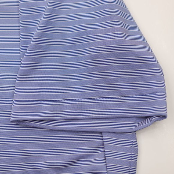 Peter Millar Summer Comfort Noble Performance Golf Polo - Blue Striped - Size XL - Picture 5 of 7